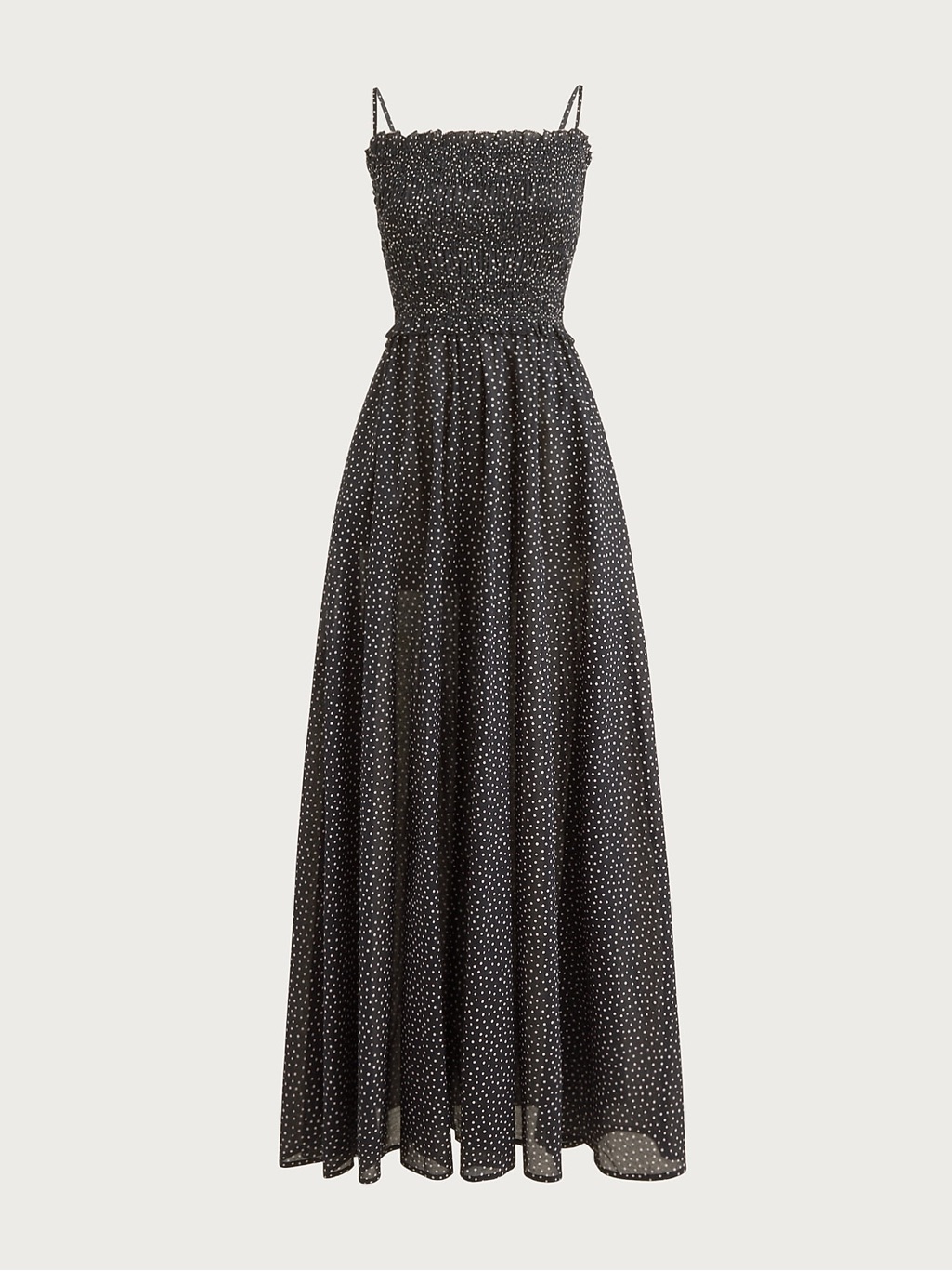 Nwt J.Crew Smocked Maxi Dress In Cotton Voile Dot Print Size L